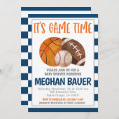 スポーツベビーシャワー招待状 招待状 (正面/裏面)