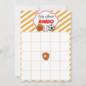 スポーツベビーシャワー贈空白の与ベビービンゴカード 招待状 (正面)