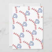 スポーツベースボールホームラングリッターブライダルシャワー 招待状 (裏面)