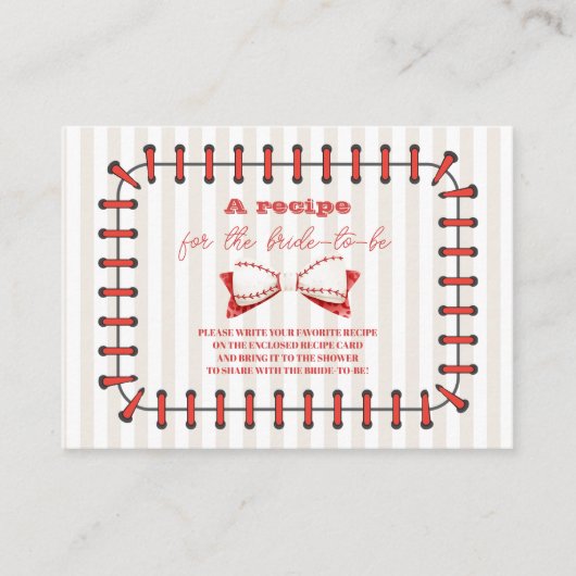 スポーツベースボールホームランブライダルシャワー エンクロージャーカード (正面)