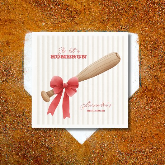 スポーツベースボールホームランブライダルシャワー スタンダードカクテルナプキン
