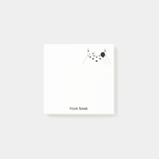 スポーツボウリングボールとピンのポストイットのノート ポストイット (正面)