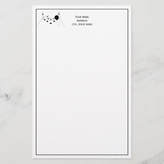 スポーツボウリングボール及びピン文房具 便箋 (正面)