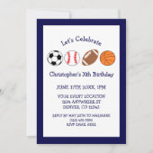 スポーツボーイ誕生日 招待状 (正面)