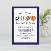 スポーツボーイ誕生日 招待状 (スタンド正面)