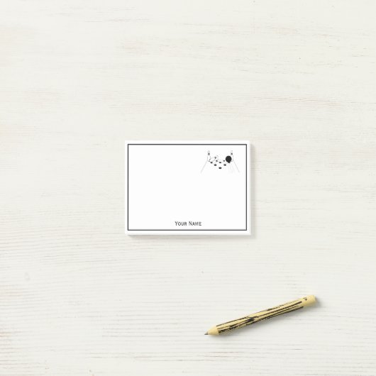 スポーツボーリングボールとピンのノート ポストイット (デスク上)