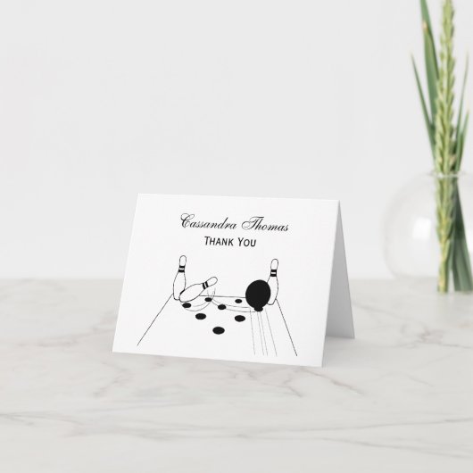 スポーツボーリングボールとピン サンキューカード (正面)