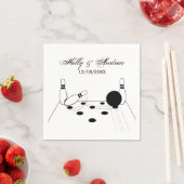 スポーツボーリングボールとピン スタンダードカクテルナプキン (インサイチュ)