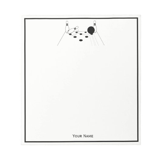 スポーツボーリングボールとピン ノートパッド (正面)