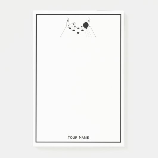 スポーツボーリングボールとピン ポストイット (正面)