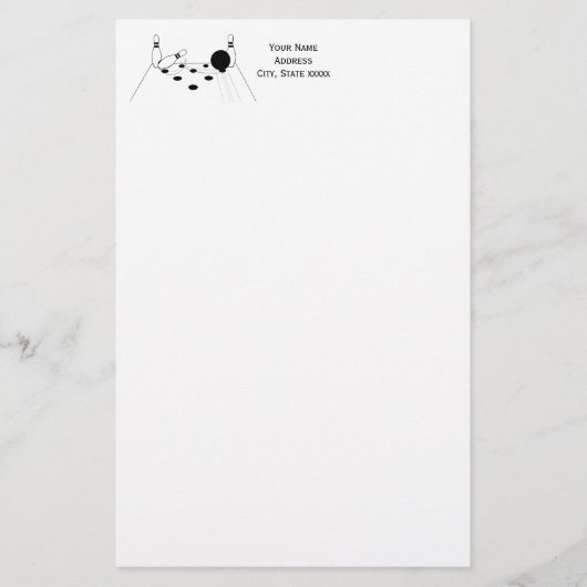 スポーツボーリングボールとピン 便箋 (正面)