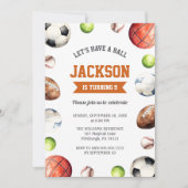 スポーツボールすべてのスポーツがボールを持ちよう 招待状 (正面)