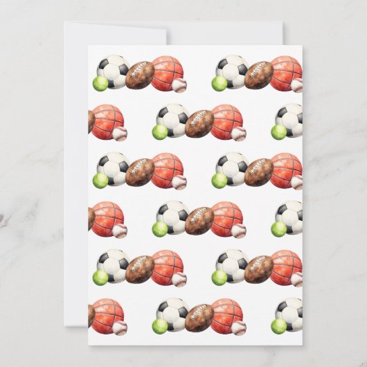 スポーツボールすべてのスポーツがボールを持ちよう 招待状 (裏面)