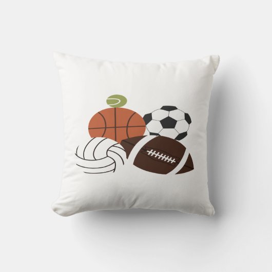 スポーツボールイラストレーション クッション (正面)