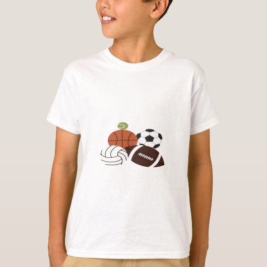 スポーツボールイラストレーション Tシャツ (正面)