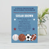 スポーツボールオールスターベビーシャワー招待状 招待状 (スタンド正面)