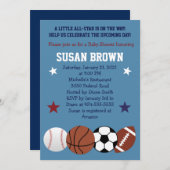 スポーツボールオールスターベビーシャワー招待状 招待状 (正面/裏面)