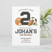 スポーツボールキッズ2nd誕生日パーティー 招待状 (スタンド正面)