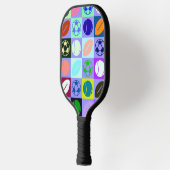 スポーツボールキングパター市松模様にン ピックルボールラケット (左)