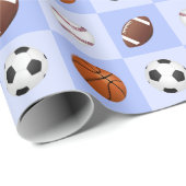 スポーツボールテーマ誕生日 ラッピングペーパー (ロールコーナー)