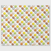 スポーツボールデザイン包装紙 ラッピングペーパー (フラット)