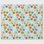 スポーツボールデザイン ラッピングペーパー (フラット)