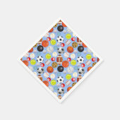 スポーツボールパターンブルーBG スタンダードカクテルナプキン (角)