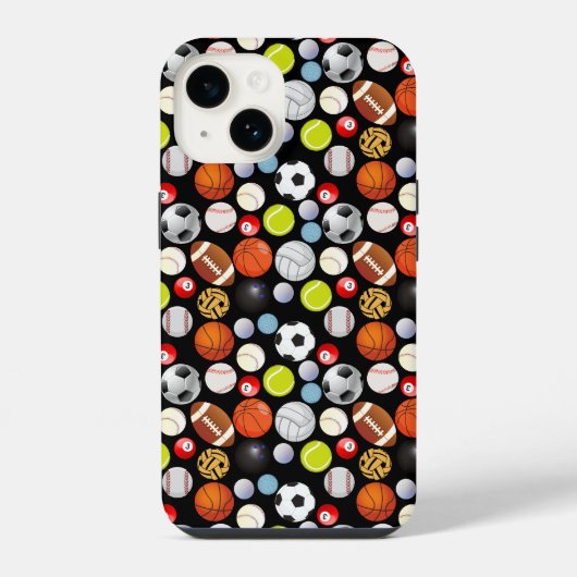 スポーツボールパターン iPhoneケース (裏面)