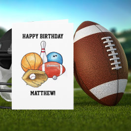 スポーツボールパーソナライズされた誕生日カード カード