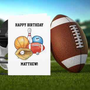スポーツボールパーソナライズされた誕生日カード カード