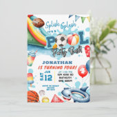 スポーツボールプール誕生日パーティー 招待状 (スタンド正面)