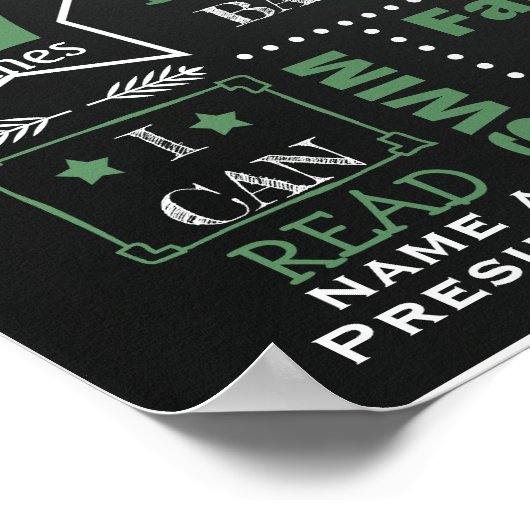 スポーツボール誕生日チョークボードのサインボーイ ポスター (角)