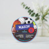 スポーツボール誕生日パーティーへの招待 招待状 (スタンド正面)