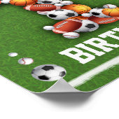 スポーツボール1st誕生日ウェルカムサイン ポスター (角)