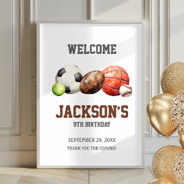 スポーツボールLet's Be Ball Poster Welcome Sign ポスター