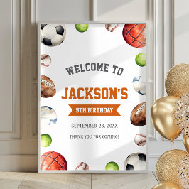 スポーツボールLet's Be Ball Poster Welcome Sign ポスター
