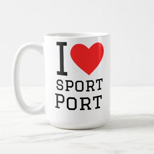 スポーツポートが好き コーヒーマグカップ (左)