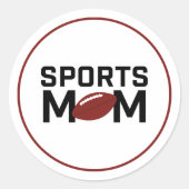 スポーツマムサッカーデザイン ラウンドシール (正面)