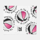 スポーツマントラバスケットボール私のコート幸せ場所 フリースブランケット (正面(横))