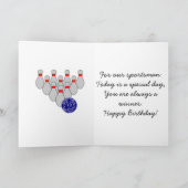 スポーツマンボーリング誕生日カード カード (内部)