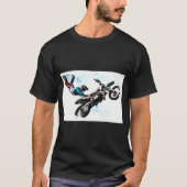 スポーツモダンアクロエレガントバティックバイクもしくは自転車に乗る人ポップ・アートのアート Tシャツ (正面)