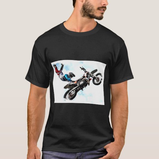 スポーツモダンアクロエレガントバティックバイクもしくは自転車に乗る人ポップ・アートのアート Tシャツ (正面)