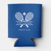 スポーツモダンクラブネームローンテニスチームブルー 缶クーラー (正面)