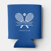 スポーツモダンクラブネームローンテニスチームブルー 缶クーラー (裏面)