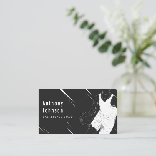 スポーツモダンスタイルプロフェッショナルバスケットボールコーチ 名刺 (スタンド正面)