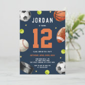 スポーツモダンテーマ誕生会 招待状 (スタンド正面)