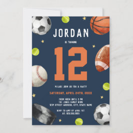 スポーツモダンテーマ誕生会 招待状