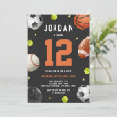 スポーツモダンテーマ誕生会 招待状 (スタンド正面)