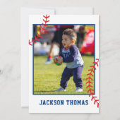 スポーツモダンネイビーブルーボーイバースデーパーティー 招待状 (裏面)