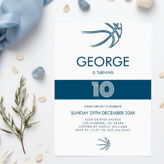 スポーツモダンバスケットボールボーイ誕生日 招待状